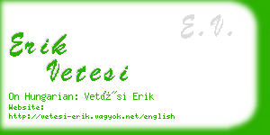 erik vetesi business card